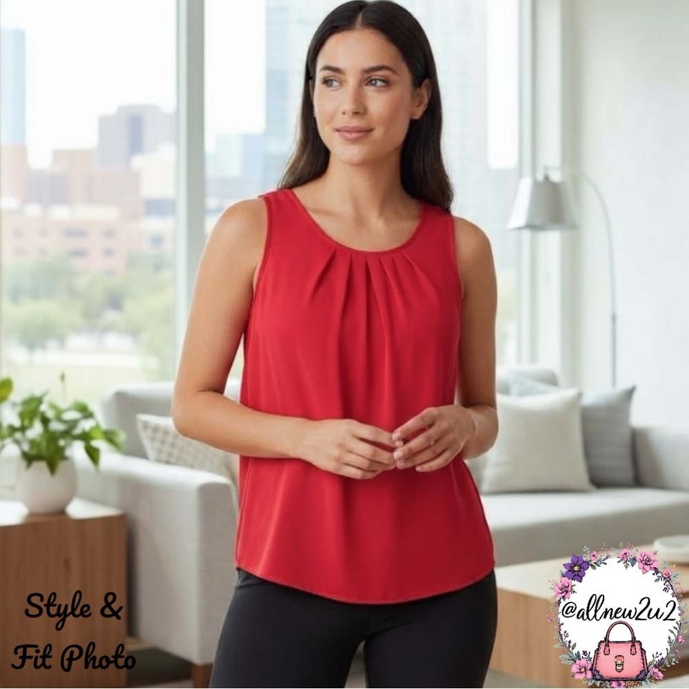Zenana Outfitters Red Sleeveless Silky Tank Top 2X (fits like L/ 1X)***